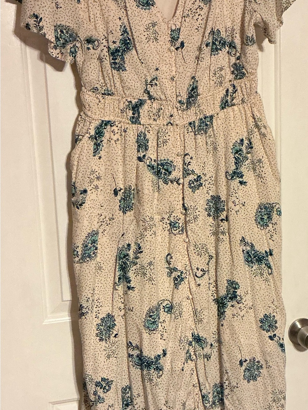 torrid Cream Dress with Blue Floral Print